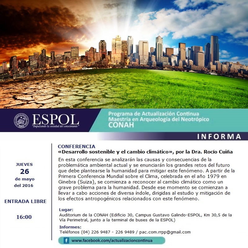 Conferencia: Desarrollo Sostenible Y El Cambio Climático | Escuela ...